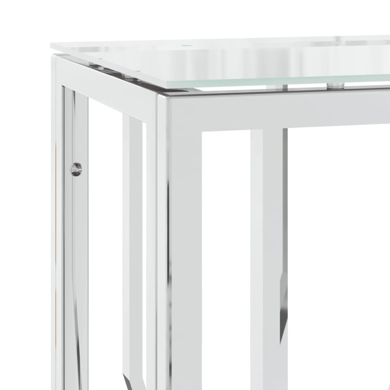 Console Wildomar, Transparent / nickel brossé mat, H 27,6 po x l 27,6 po x P 11,8 po