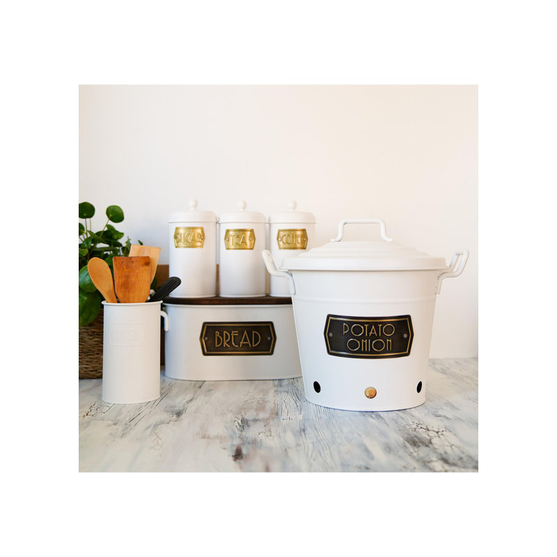 Amritpal Potato and Onion Food Storage Container, Matte White