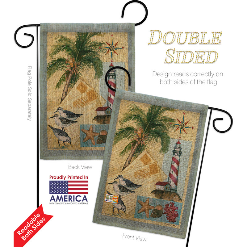 En toile jute de phares nautique 2 côtés 19 po x 13 po drapeau de jardin