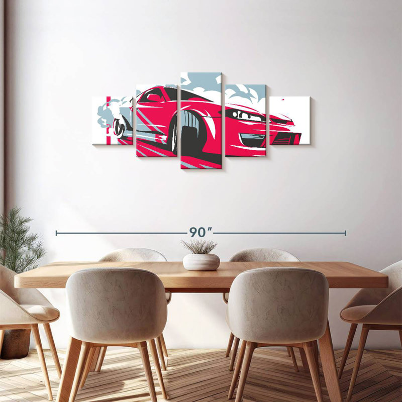 Drifting Race Car, 30" H x 68" W