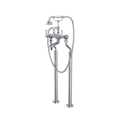 Edwardian Exposed Floor Mount Tub Filler