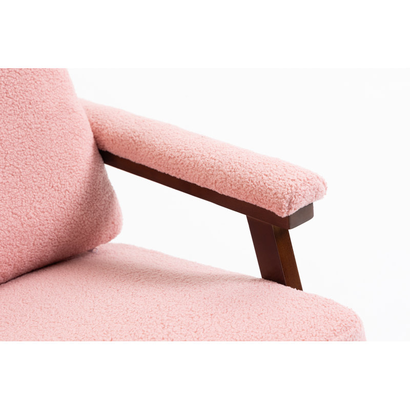 Chaise d'appoint Mid-Century moderne, chaise berçante avec structure en bois, chaises de salon rembourrées, fauteuil de lecture pour véranda de chambre à coucher