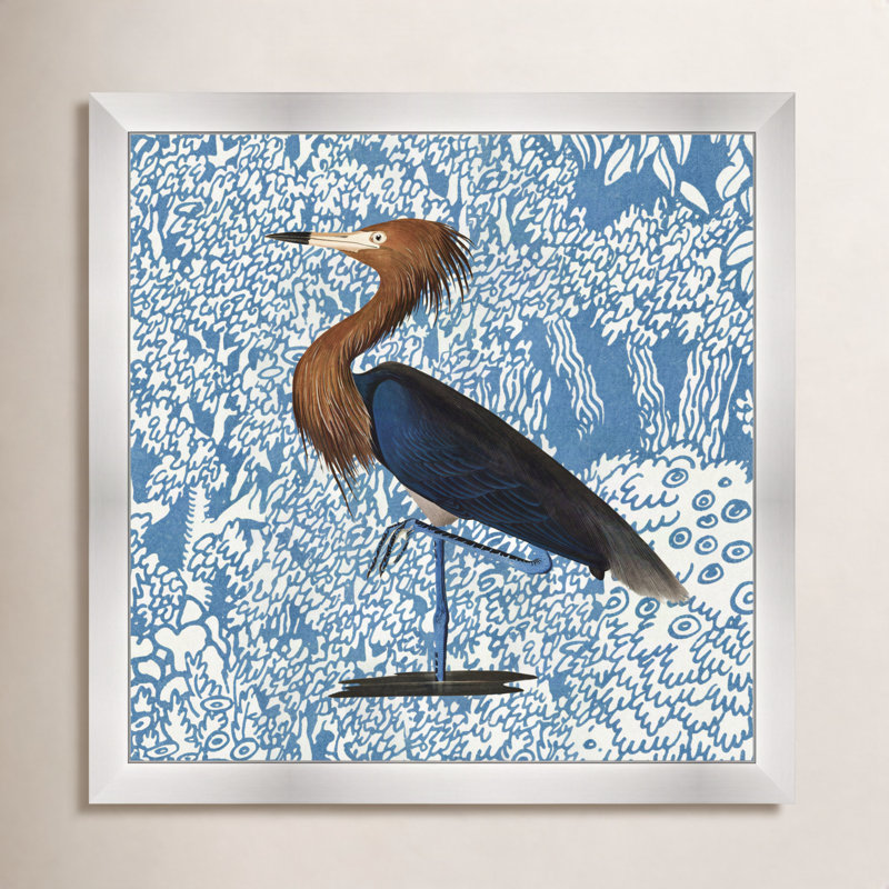 Animals 'Bird Pose' Birds Wall Art Print, 14" H x 14" W x 0.5" D, Silver