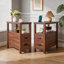 Table de bout avec station de charge, tables d'appoint avec ports et prises USB, table d'appoint avec 2 tiroirs, petite table de chevet en bois, petite table d'appoint rustique, table de bout moderne avec tiroir-900703392