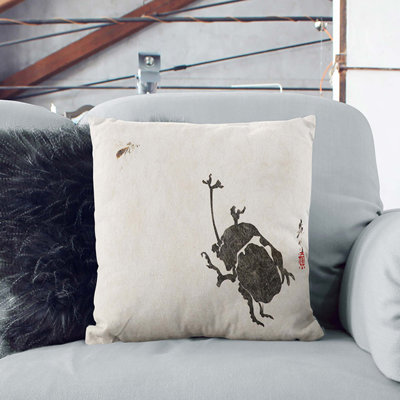 Insects by Shibata Zeshin Cushion with Filling