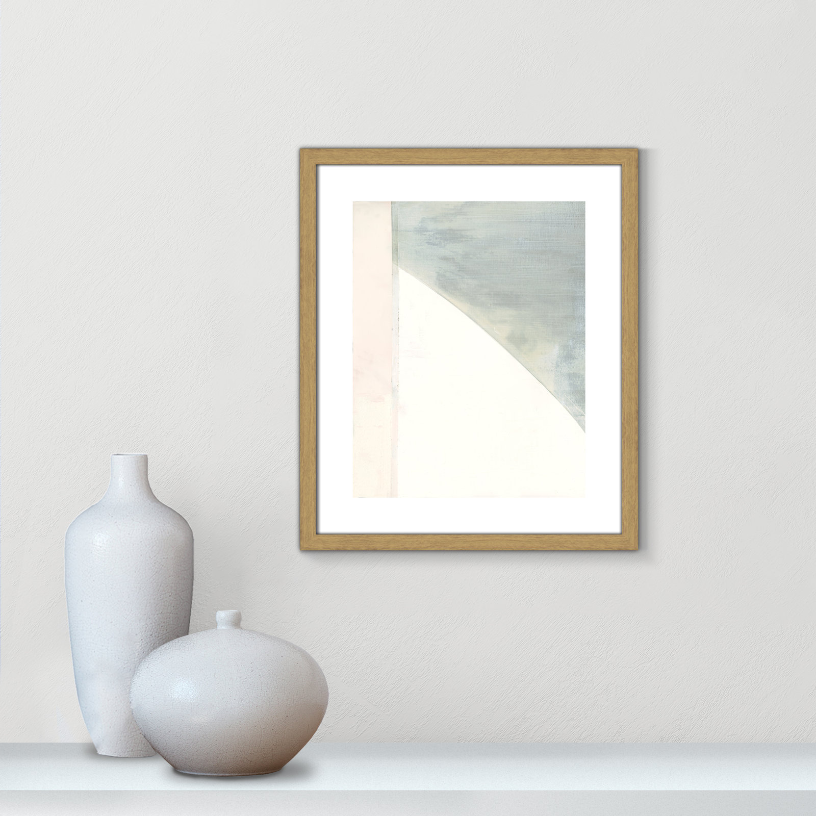 Alexandria "In Neutral I" Painting by Cartissi, 19" H x 16" W x 0.75" D, Beige Wood Framed Paper