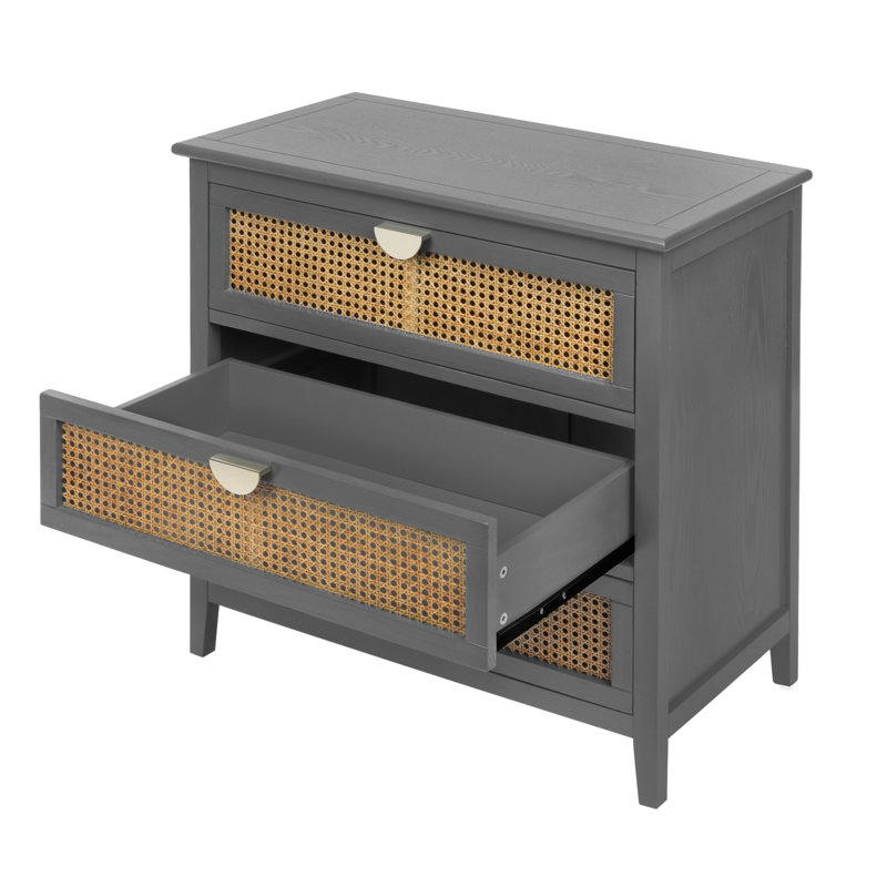 Commode 3 tiroirs, Gris