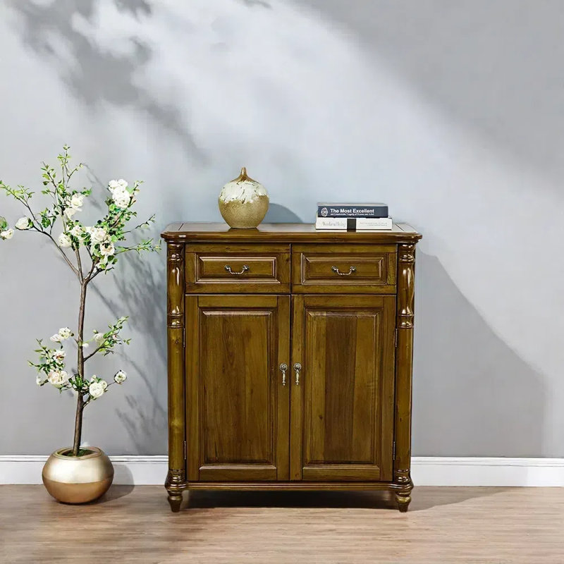 Solid Camphor Wood Entryway Cabinet