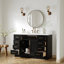 Meuble-lavabo simple en bois massif 54 po avec lavabo à quartz blanc 1,5 po Thornaby