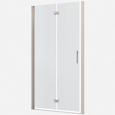 1/4" Tempered Glass Universal Shower Door With Pivot - 1 3/8" Adjustable, 36000 Times Verified For Enjoyable And Leak, , Aluminium Alloy Tested Leakage, Smooth System, Finish,