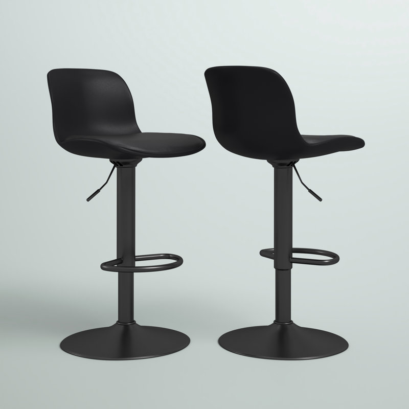Alabama Swivel Adjustable Height Counter Stool with Metal Frame, Black