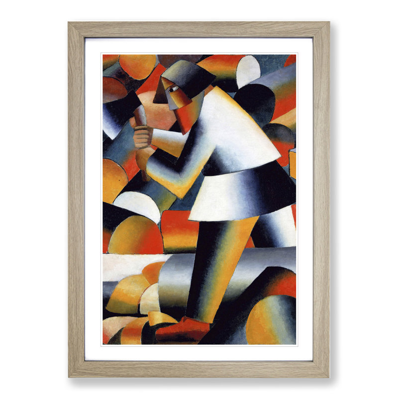 The Woodcutter by Kazimir Malevich - Picture Frame Painting, Oak, 48cm H x 36cm W x 2cm D