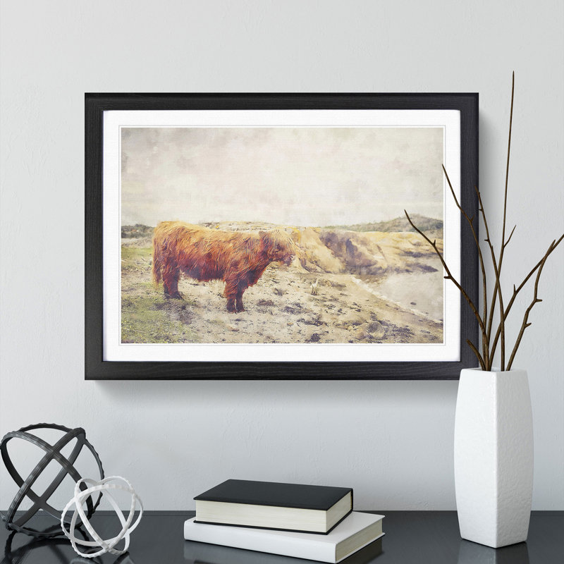 Highland Bull Cow Vol.3 - Framed Print, Black Framed, 27cm H x 36cm W x 2cm D