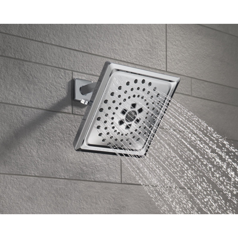 Rain Adjustable Shower Head with H2Okinetic Technology, Lumicoat Chrome