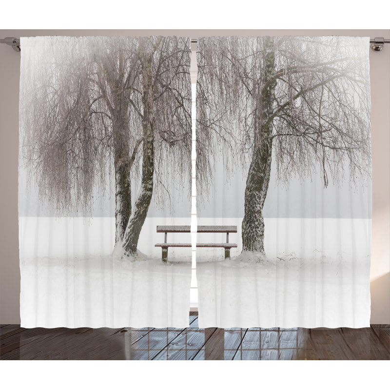 Nash Bench Decor Graphic Print Semi-Sheer Rod Pocket Curtain Panels, 54" x 90"