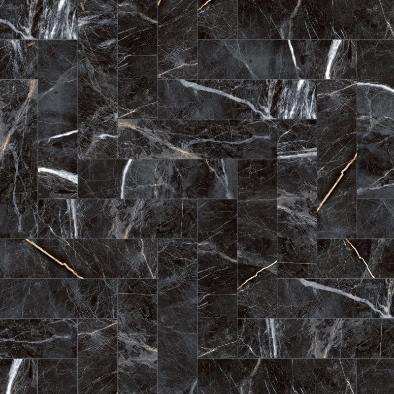 Carrelage de sol en porcelaine biseauté 3 po x 13 po Supreme Tile Pulpis, Noir