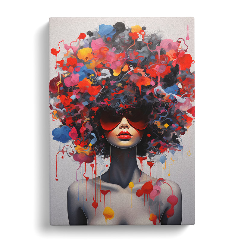Woman With Curls Neo-Plasticism - Wrapped Canvas