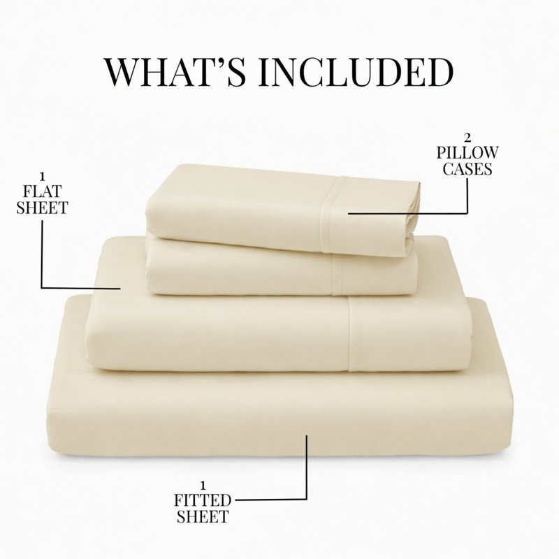 Ensemble de draps en bambou ultra doux - ensemble de 4 pièces - infroissable - feuilles de refroidissement avec poches profondes