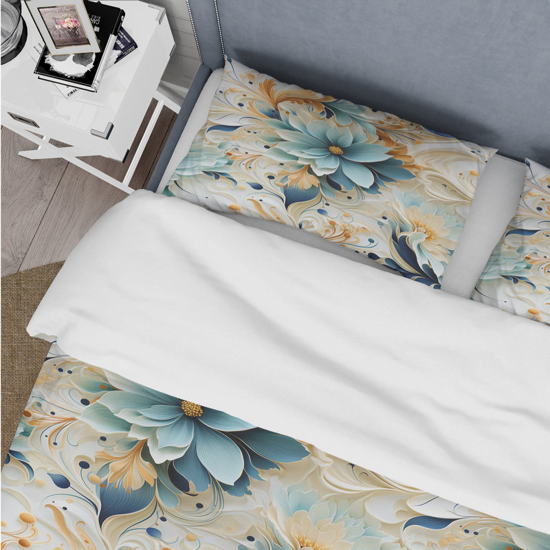 Ethereal Whispers Paisley Pattern II Duvet Cover, Twin Duvet Cover + 1 Standard Sham