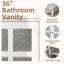 Meuble-lavabo 36 po avec lavabo en céramique - tablette réglable, charnières à fermeture en douceur?-2082068512