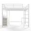 Lit mezzanine double avec bureau, tiroirs, éclairage DEL, port USB, miroir et structure robuste. Lit mezzanine multifonctionnel pour adolescents et adultes. Blanc/Noir.-214105056-214105059