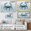 Minimalisme bleu crabe impression I - impression sur toile crabe-224169573-224169599