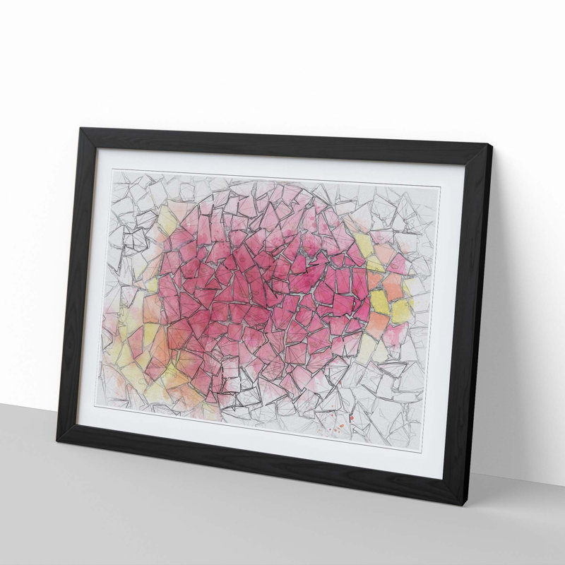 Broken Pieces in Abstract - Picture Frame Painting Print, Black Framed, 62cm H x 87cm W x 2cm D