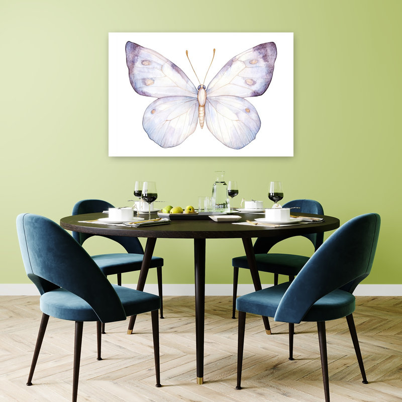 Delicate Watercolor Butterfly Delicate Elegant Ethereal Butterfly Lilac Nature Spring Wall Art Print 1 Piece Wrapped Canvas Wall Art