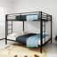 Lit carré superposé en fer carré, lit simple supérieur et lit double inférieur-1352860140