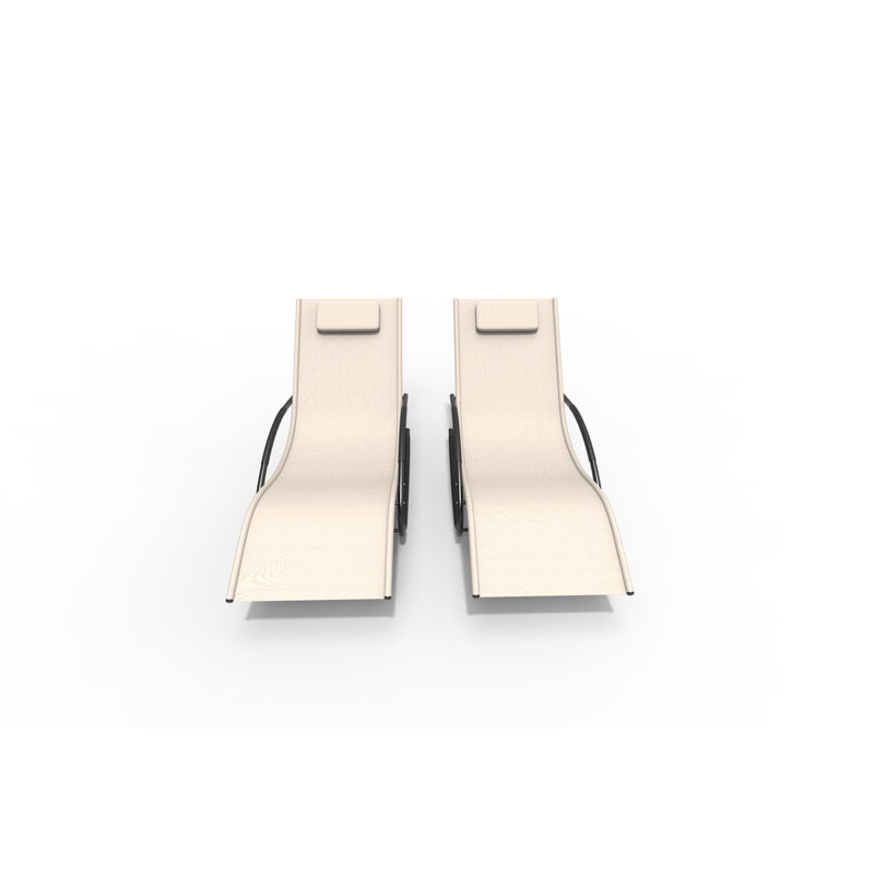 Jalyse Outdoor Rust-Resistant Metal Chaise Lounge , Cushion Included, White