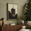Pagoda in Silhouette Japandi - Wrapped Canvas-1243444145-1243444147
