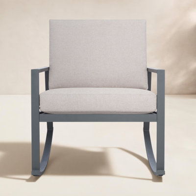 Seadrift Bia Rocking Metal Chair with Cushions