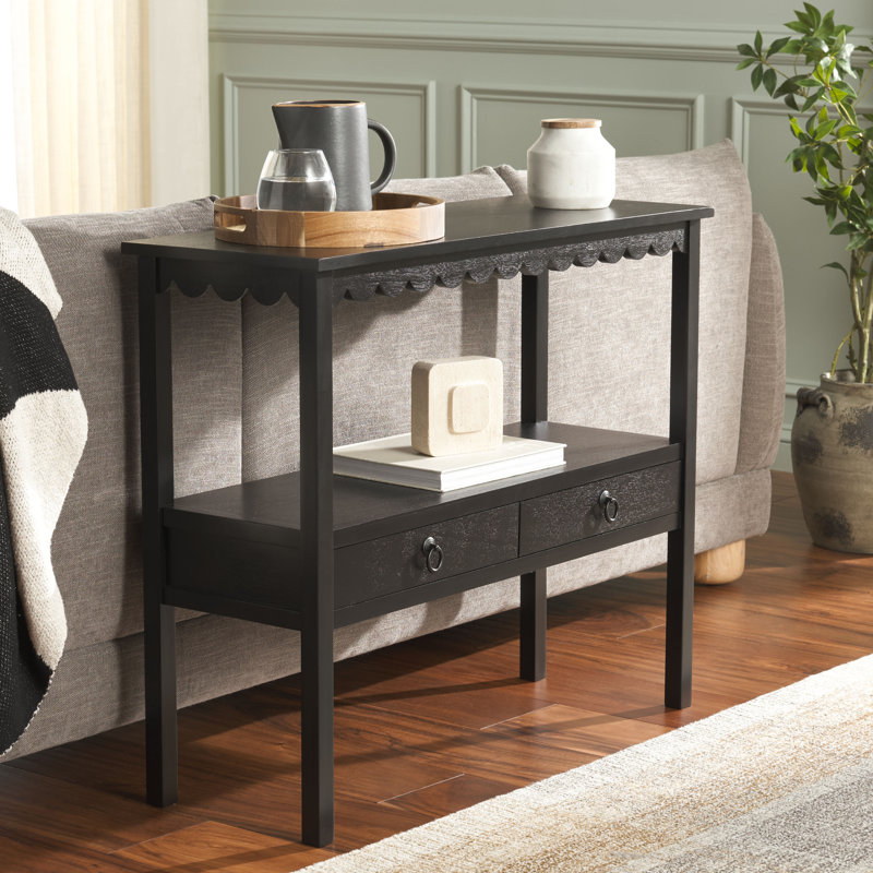 Sacaton Haven Lower 2 Drawer Console, Matte Black