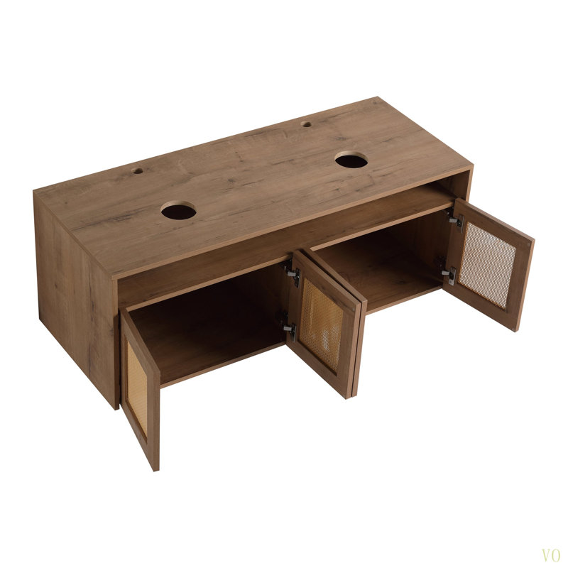 Porte d'armoire de salle de bain 48 po à fermeture en douceur avec fixation à flotteur 48 po (meuble-lavabo seulement, sans lavabo)