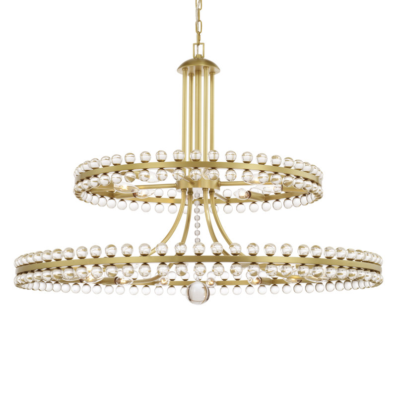 Kristine 24 - Light Dimmable Tiered Chandelier, Bronze Gold