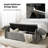 Aristides Modern 61''W Upholstered Storage Bench with Pillows Designed to Resemble Elephant Ears-2102708156