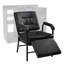 Fauteuil de shampooing inclinable avec repose-pieds - Fauteuil de coiffeur pour salon de coiffure en cuir polyuréthane noir