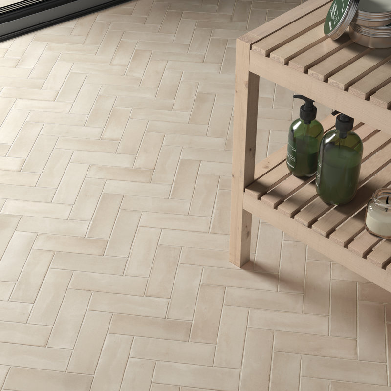 Coco 2" x 6" Porcelain Brick Look Subway Wall & Floor Tile, Canvas Beige