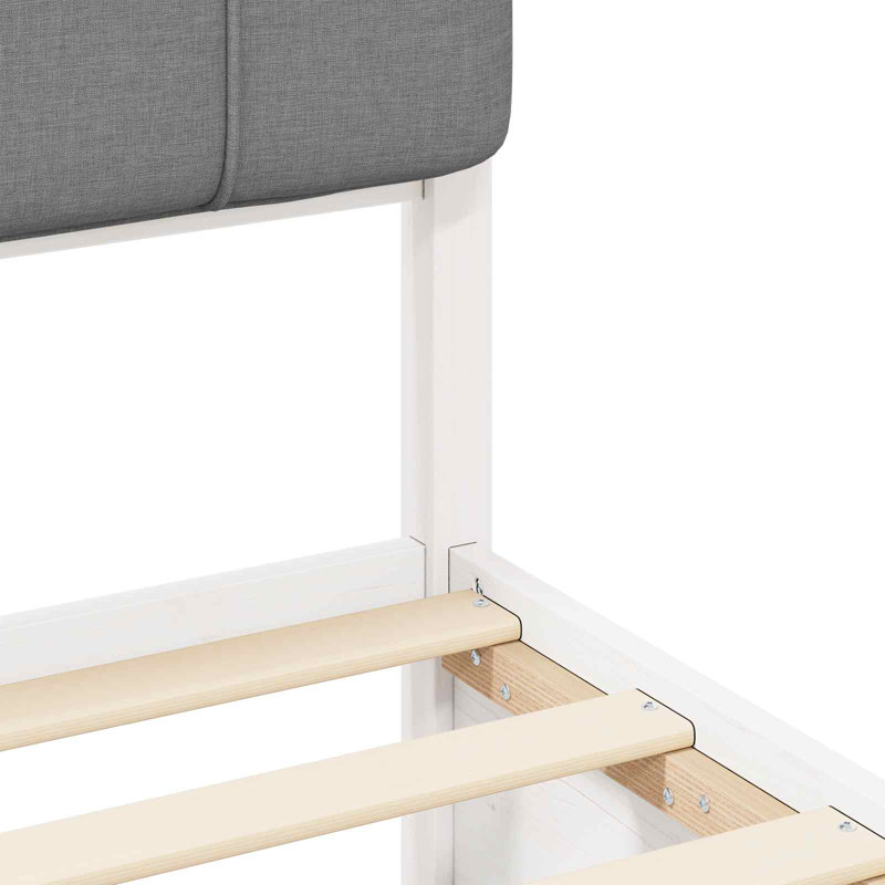 Solid Wood Bed, Small Double (4'), Grey/White