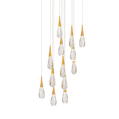 Hibiscus 13 Light Crystal LED Multi-Light Pendant