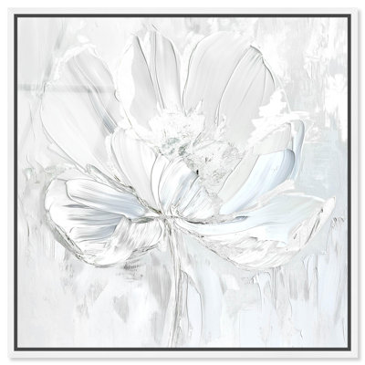 «Magnolia II», art mural en verre acrylique à haute brillance encadré par Art Remedy, cadre blanc, 12 x 12