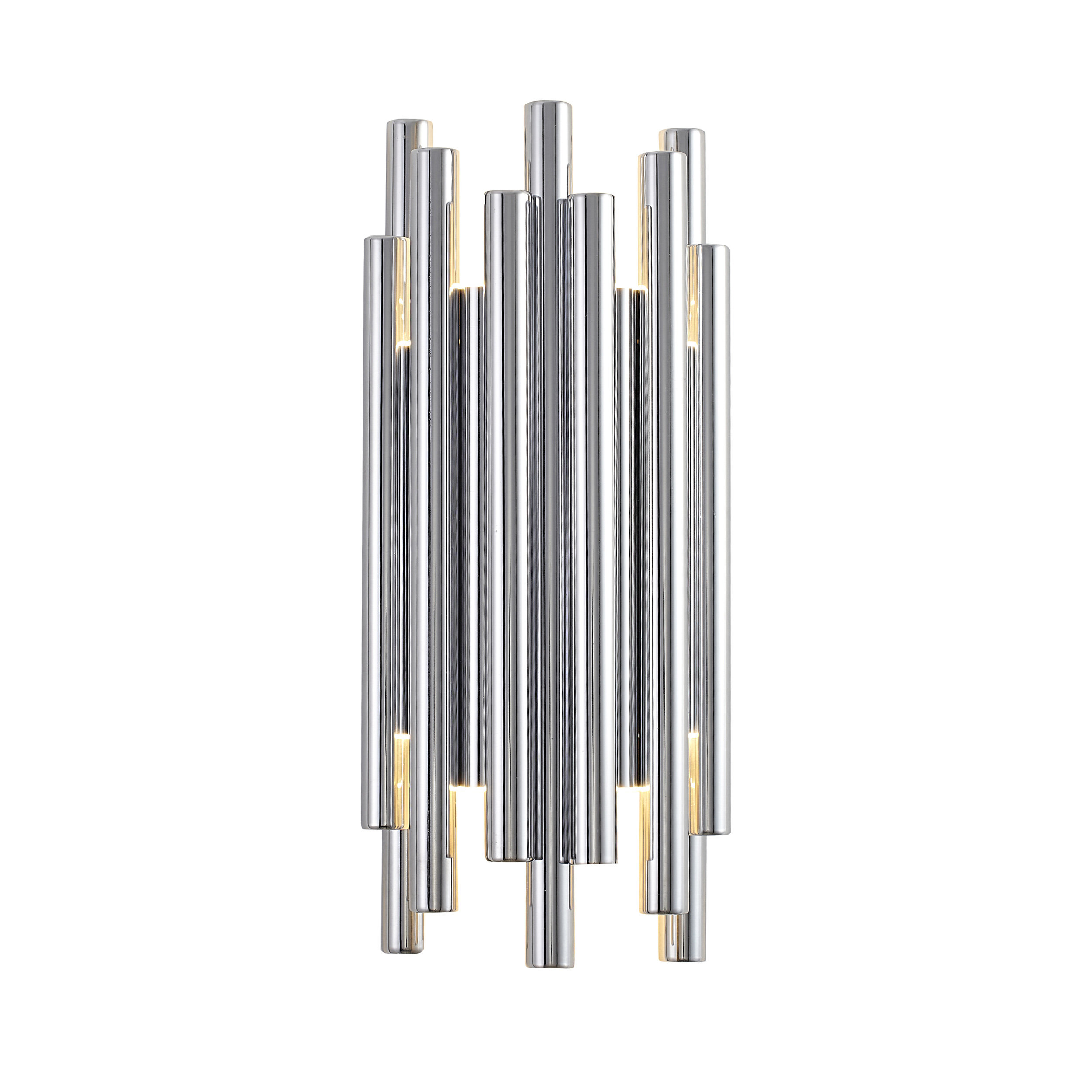 Everly Quinn 8-Light Stainless Steel LED Wall Sconce With Chrome Rods ...