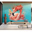 Murale pelez et collez de qualité supérieure - Flamant rose floral-2120135300