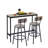 Bar Table Grey, Adjustable Feet Pad, Comfortable Seating Area With Grey Pu Leather Stools - Versatile Use