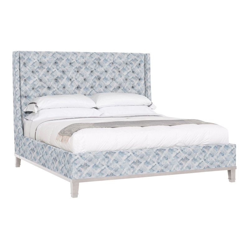Michael Weiss Upholstered Wingback Bed, Worthy Snow, Dove Gray
