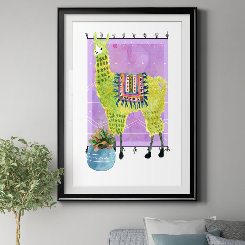 «Lovely Llama IV», reproduction de photo encadrée, H 26,5 po x l 36,5 po x P 1,5 po, Noir