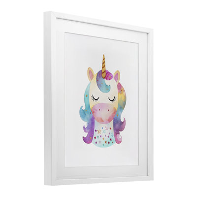 Unicorn Nursery Fantasy Animal Framed Print Under Glass, design by LSR Design Studio