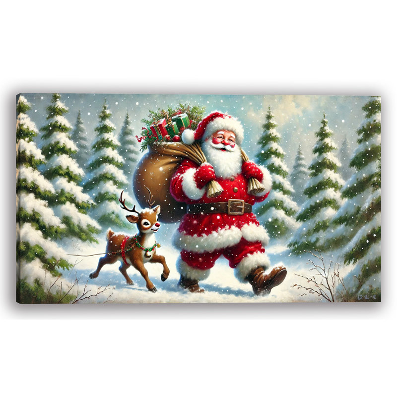 «Santa's Winter Wonderland», reproduction d'art sur toile tendue, H 24 po x l 42 po