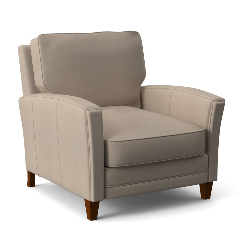 Zion Armchair, New Classiques, Aline Light Gray Stonewash Genuine Leather