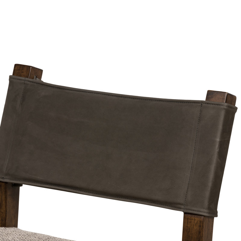 Side Chair in Charcoal, Brown, Polyester/Leather Nubuck Charcoal